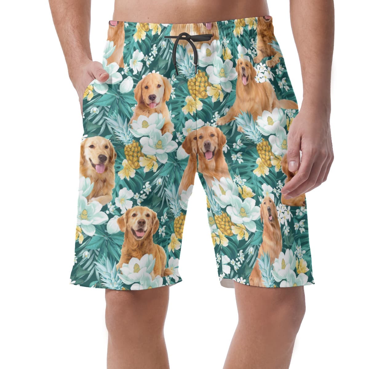 Golden Retriever Beach Shorts For Men (1)