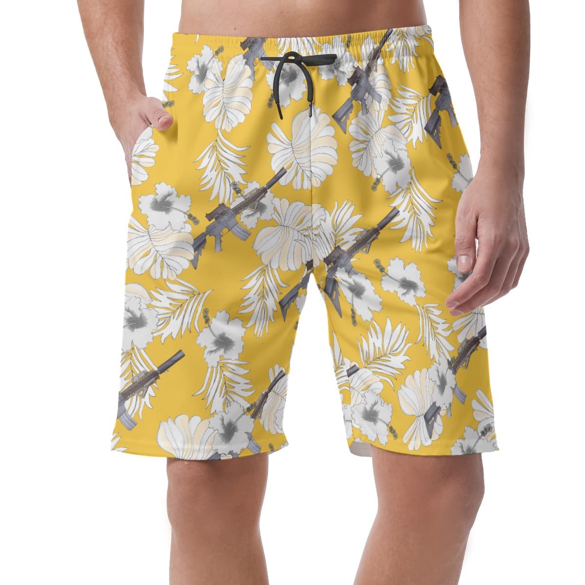 Gun Mk18 Hawaiian Beach Shorts For Men (1)