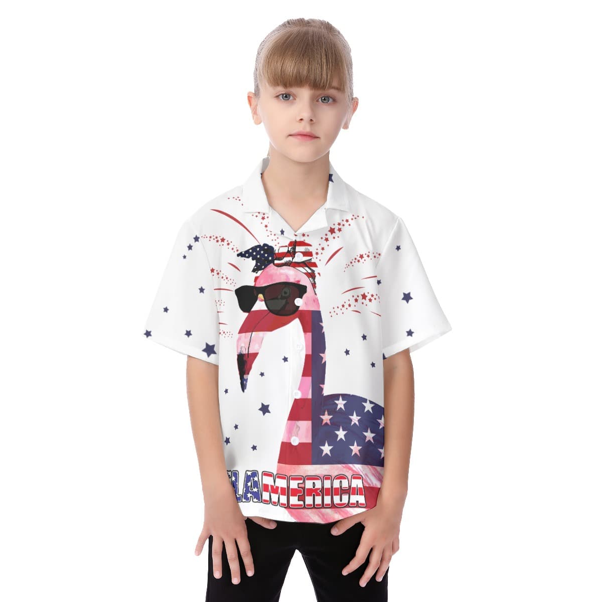 Happy 4th Of July Flamingo Hawaiian Shirt For Kids (1)