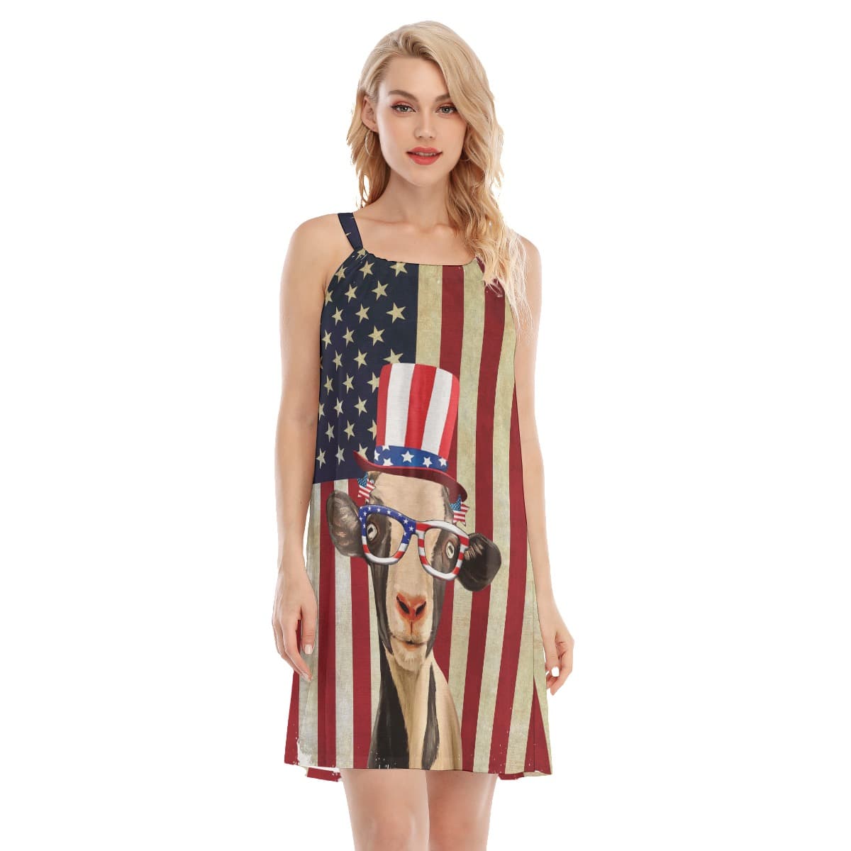 Hawaiian Goat 4th Of July Aloha Dress For Women (1)