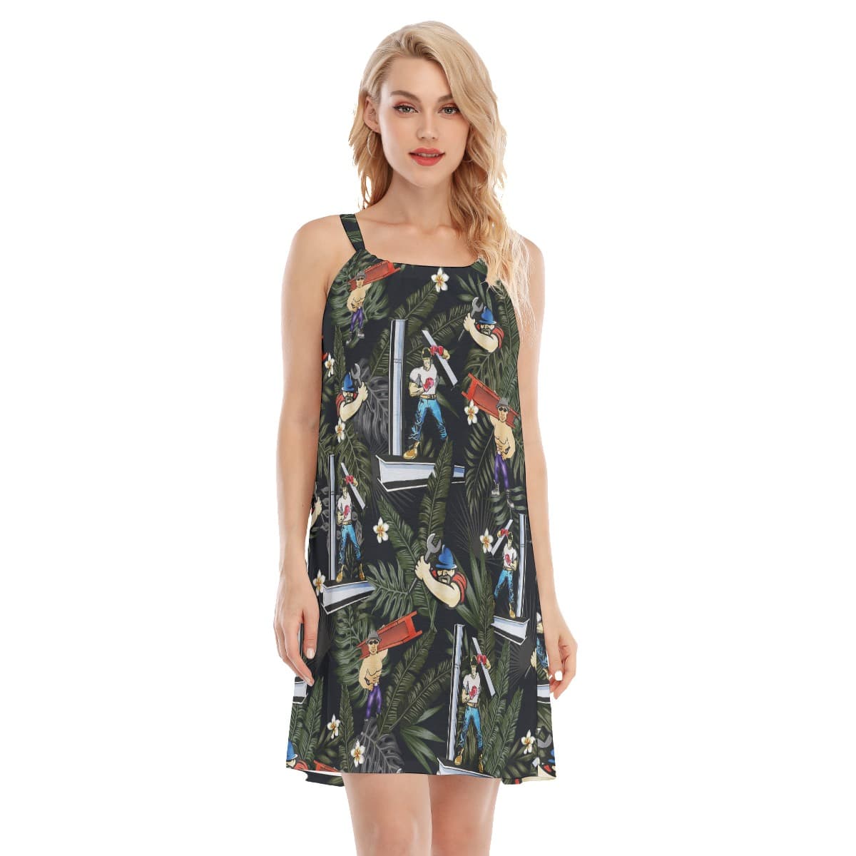 Ironworker Hawaiian Dress For Women (2)
