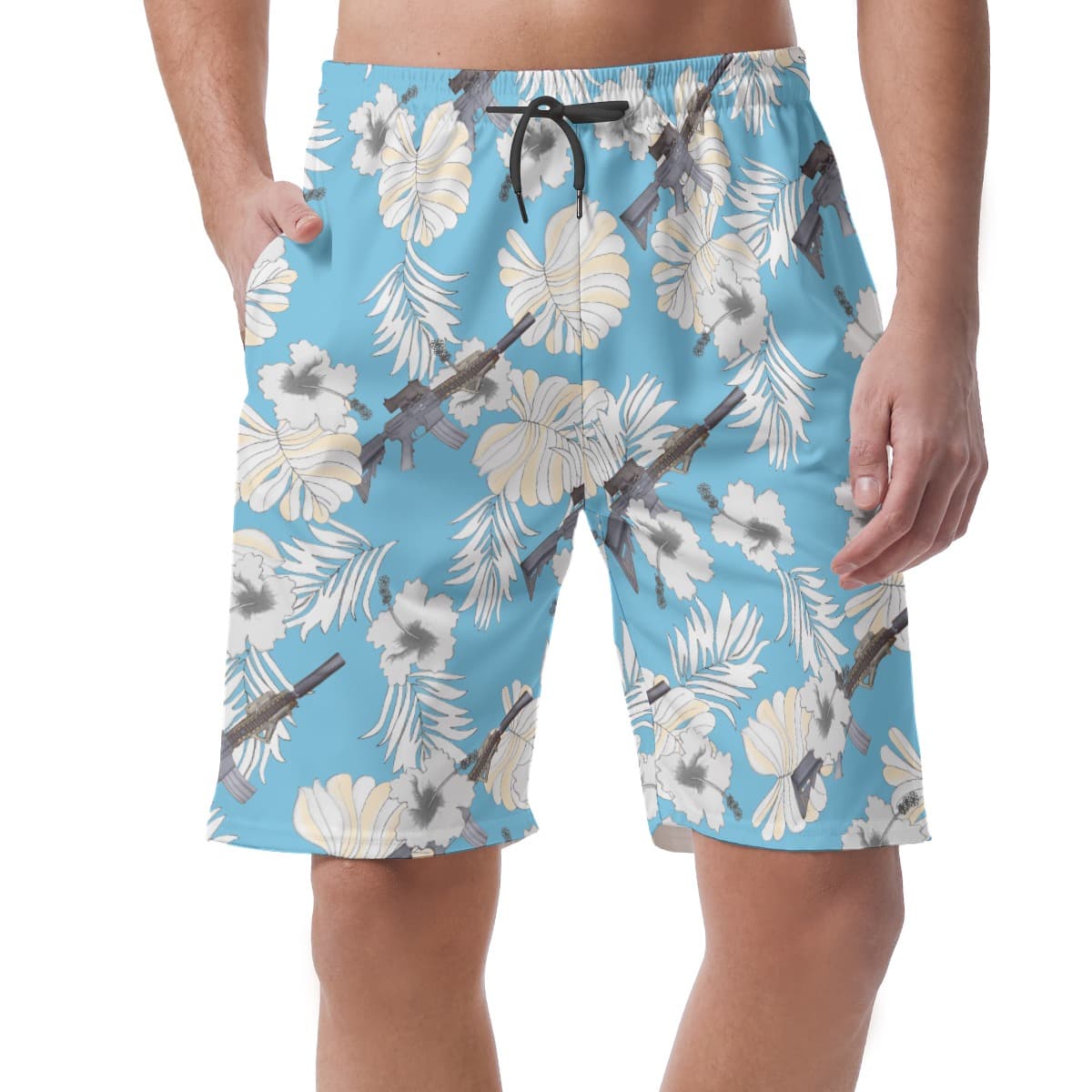 MK18 Gun Tactical Hawaiian Shorts For Men (1)
