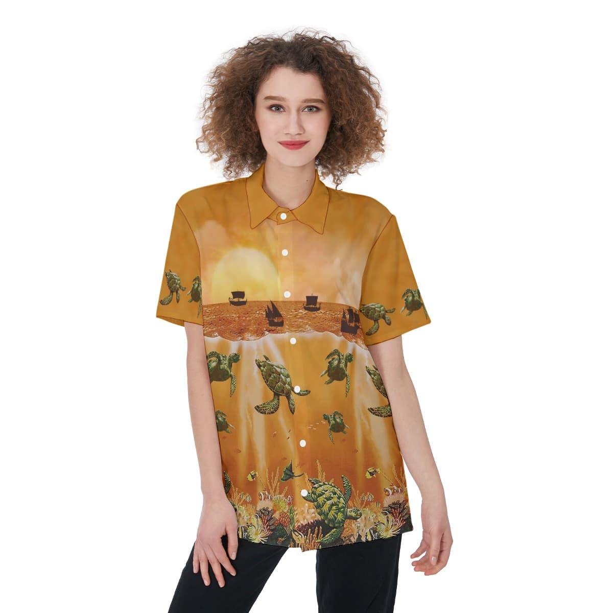 Sea life Hawaiian Shirt For Women (1)