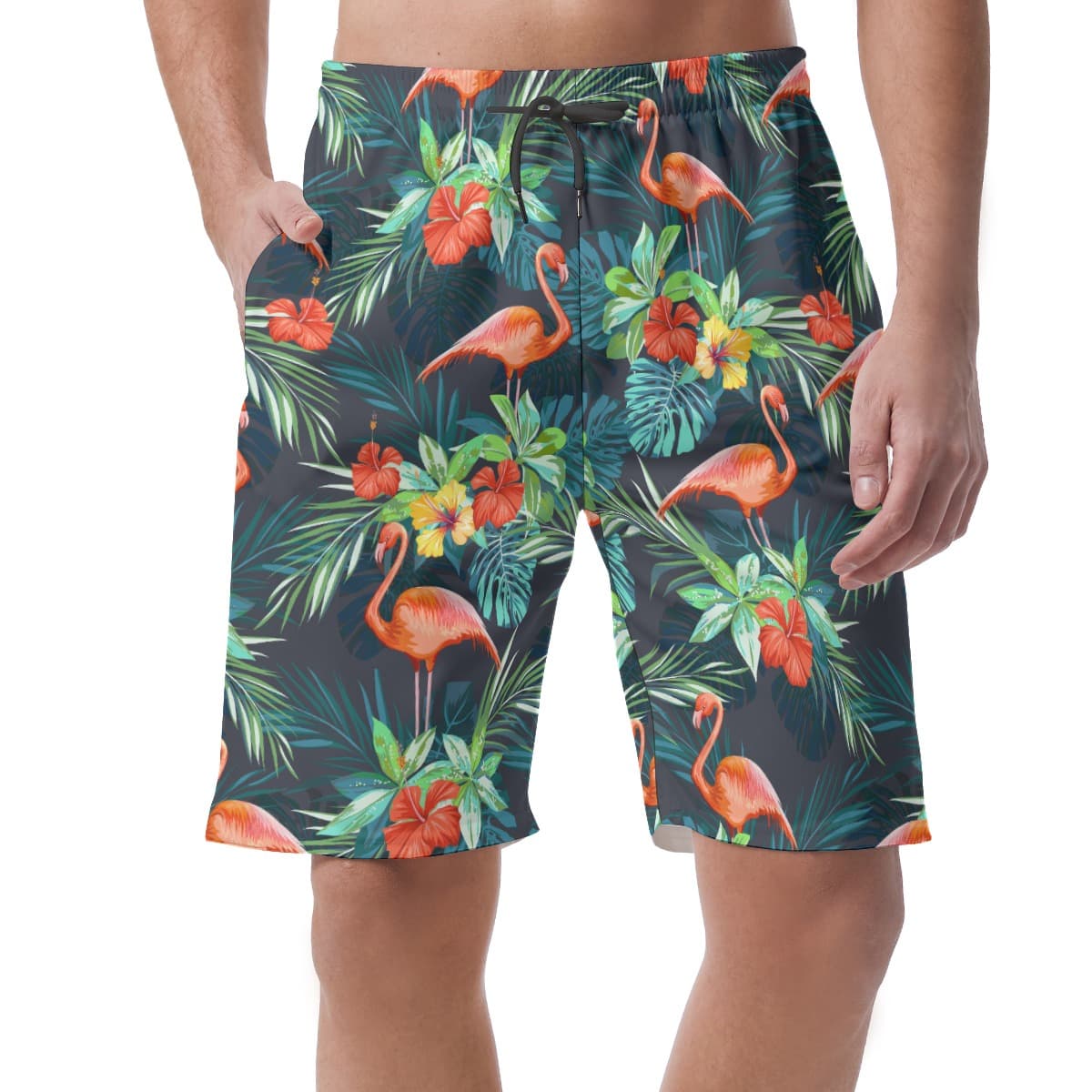 Tropical Flamingo Board Shorts For Men (1)