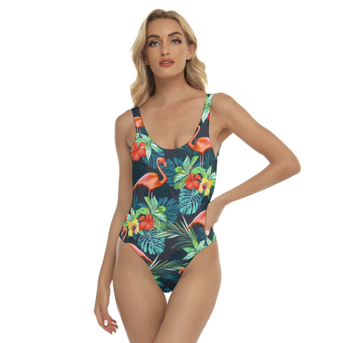 Tropical Flamingo One Piece Swimsuit For Women (1)