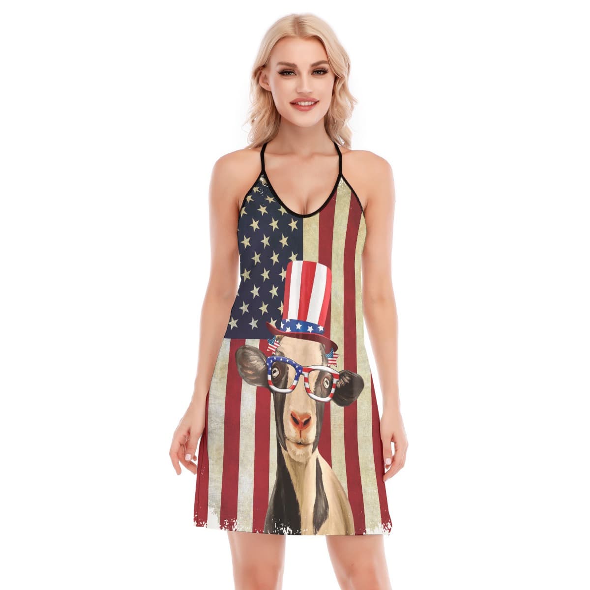 Unique 4th Of July Goat Hawaiian Dress For Women (1)