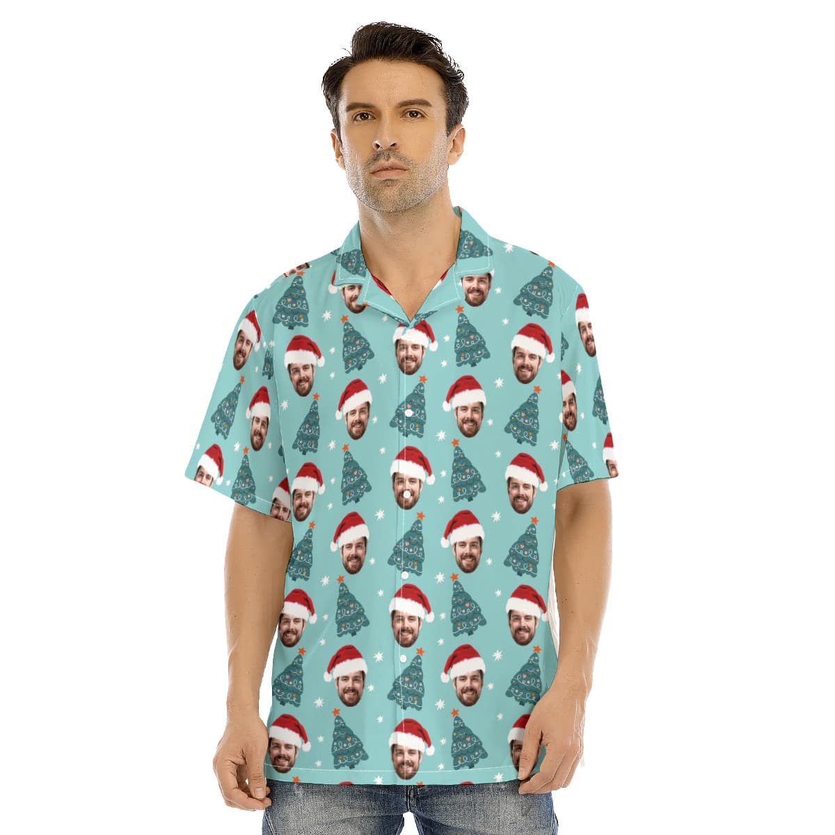 Custom Face Christmas Hawaiian Shirt (1)