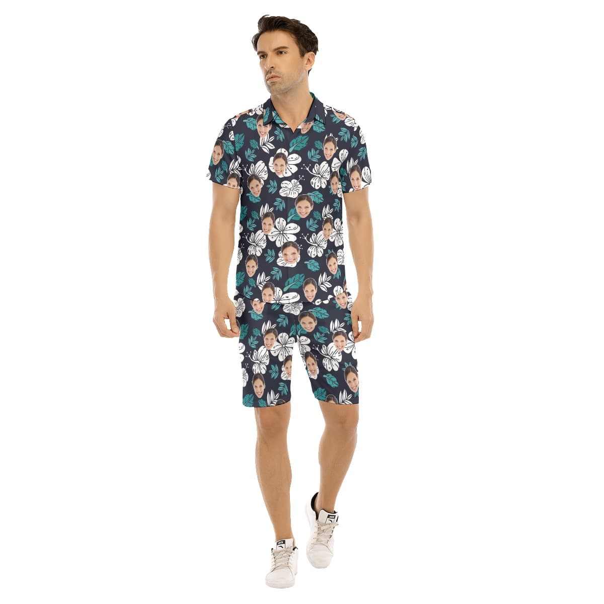 Custom Hawaiian Shirt Set With Face For Men (1)
