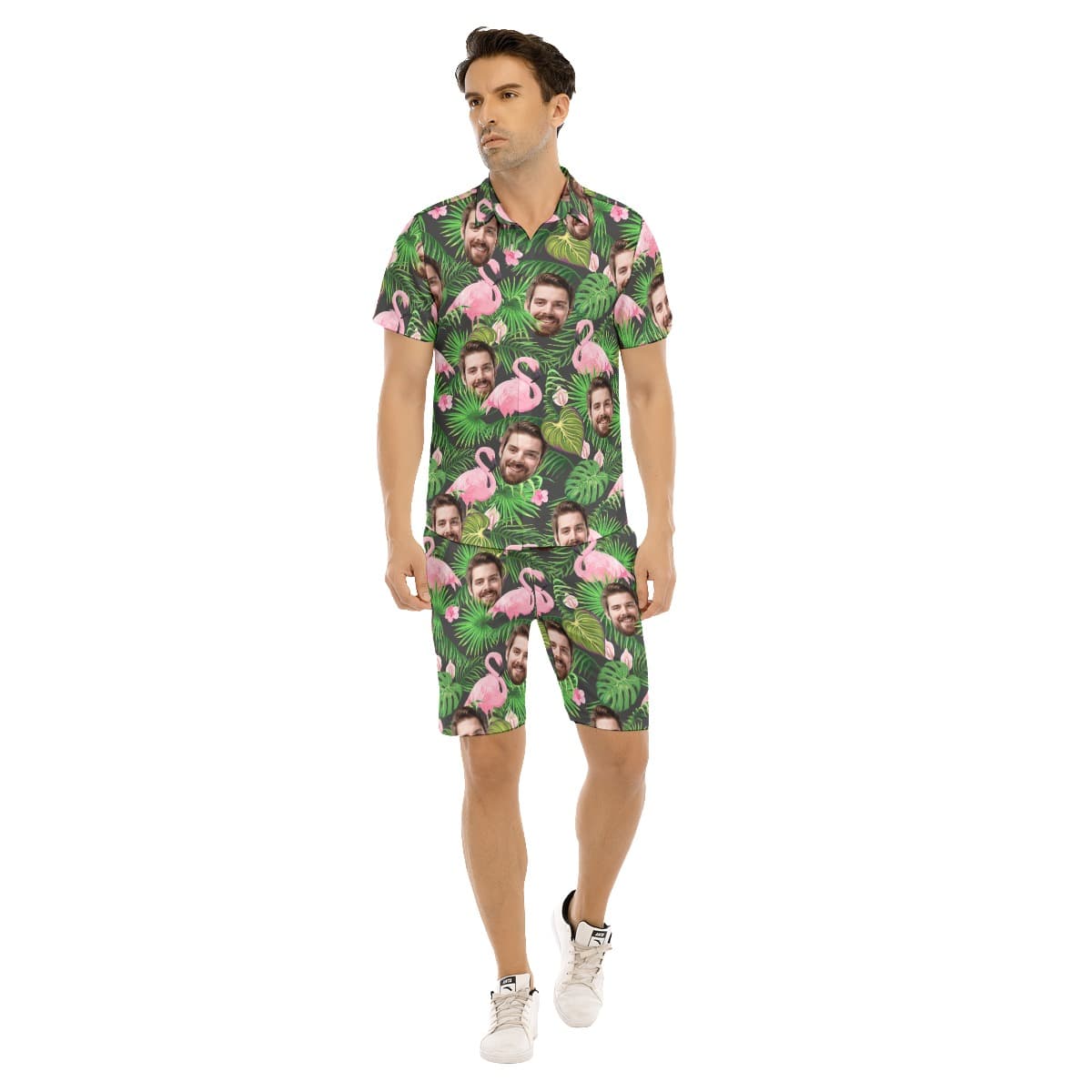 Flamingo Custom Hawaiian Shirt And Shorts Set For Men (1)