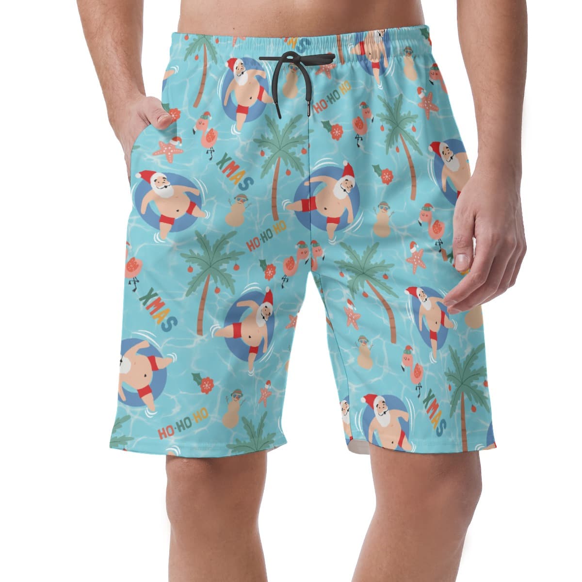Funny Santa Christmas Board Shorts For Men (1)