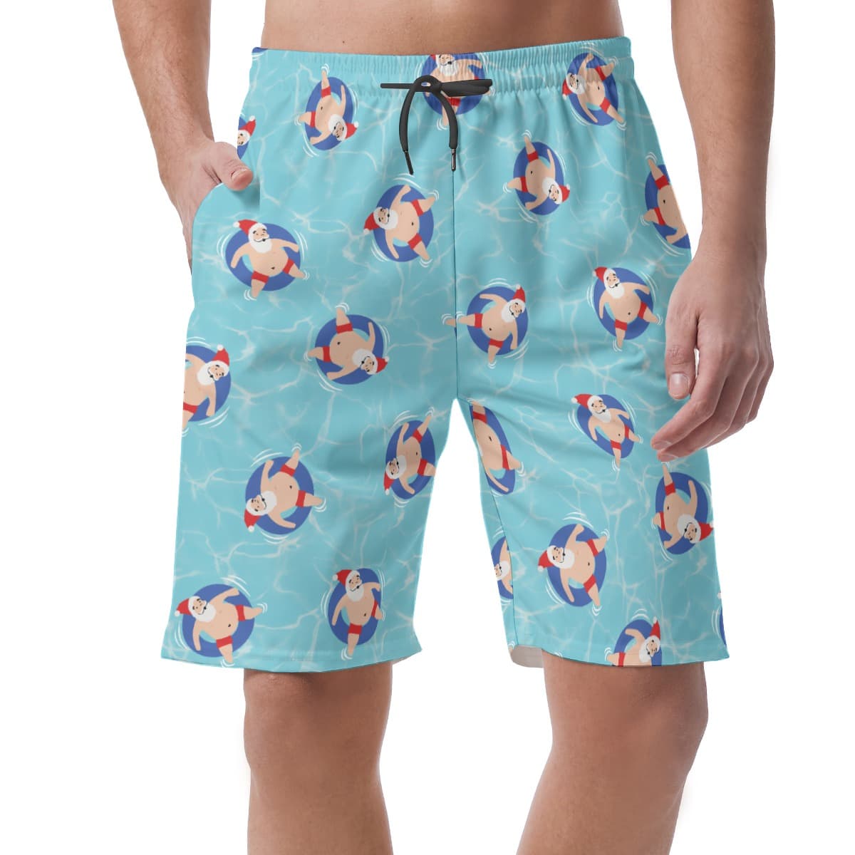 Funny Santa Christmas Hawaiian Shorts For Men (4)