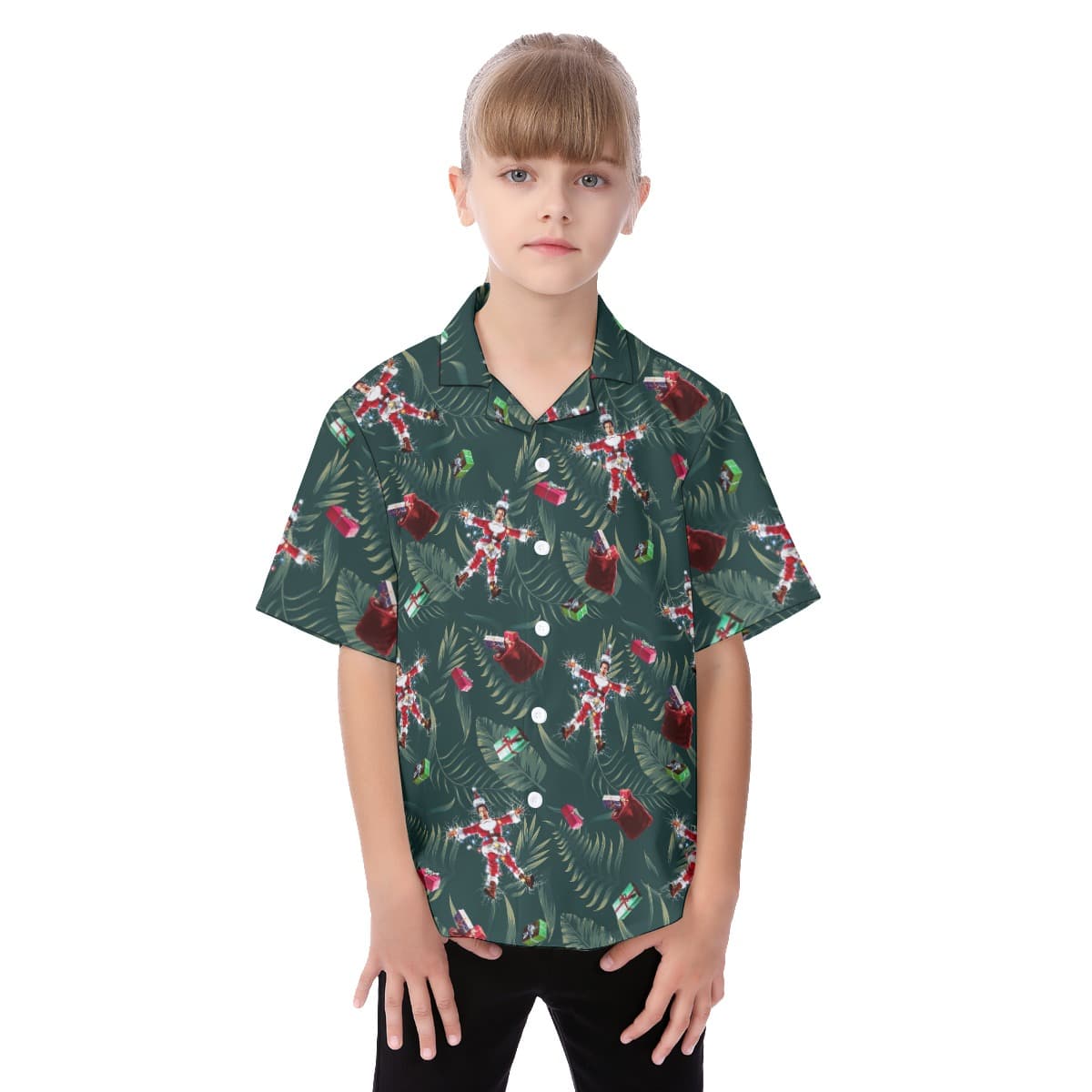 National Lampoon’s Christmas Vacation Tropical Button Shirt For Kids (1)