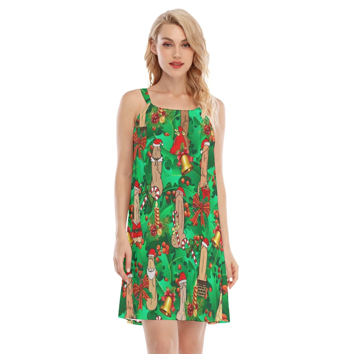 Penis Christmas Hawaiian Cami Dress For Women (3)