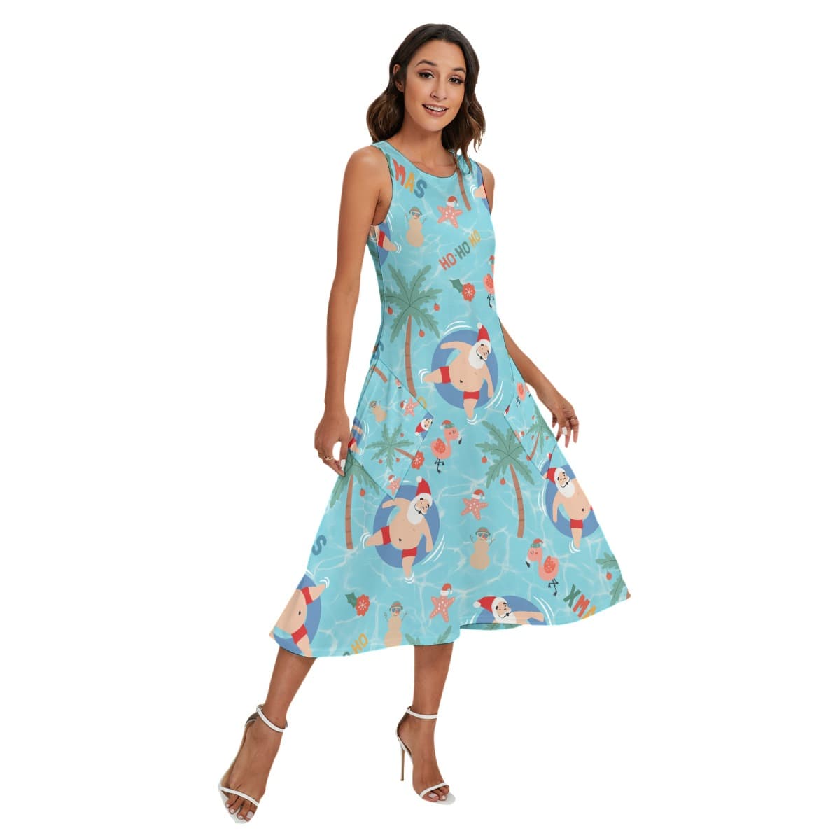 Santa Christmas Hawaiian Dress With Pockets (2)