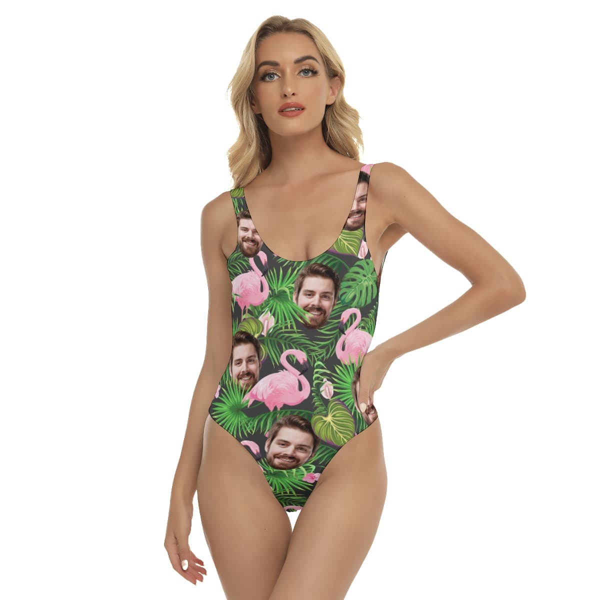 Women’s Hawaiian One Piece Swimsuit With Face Custom (1)