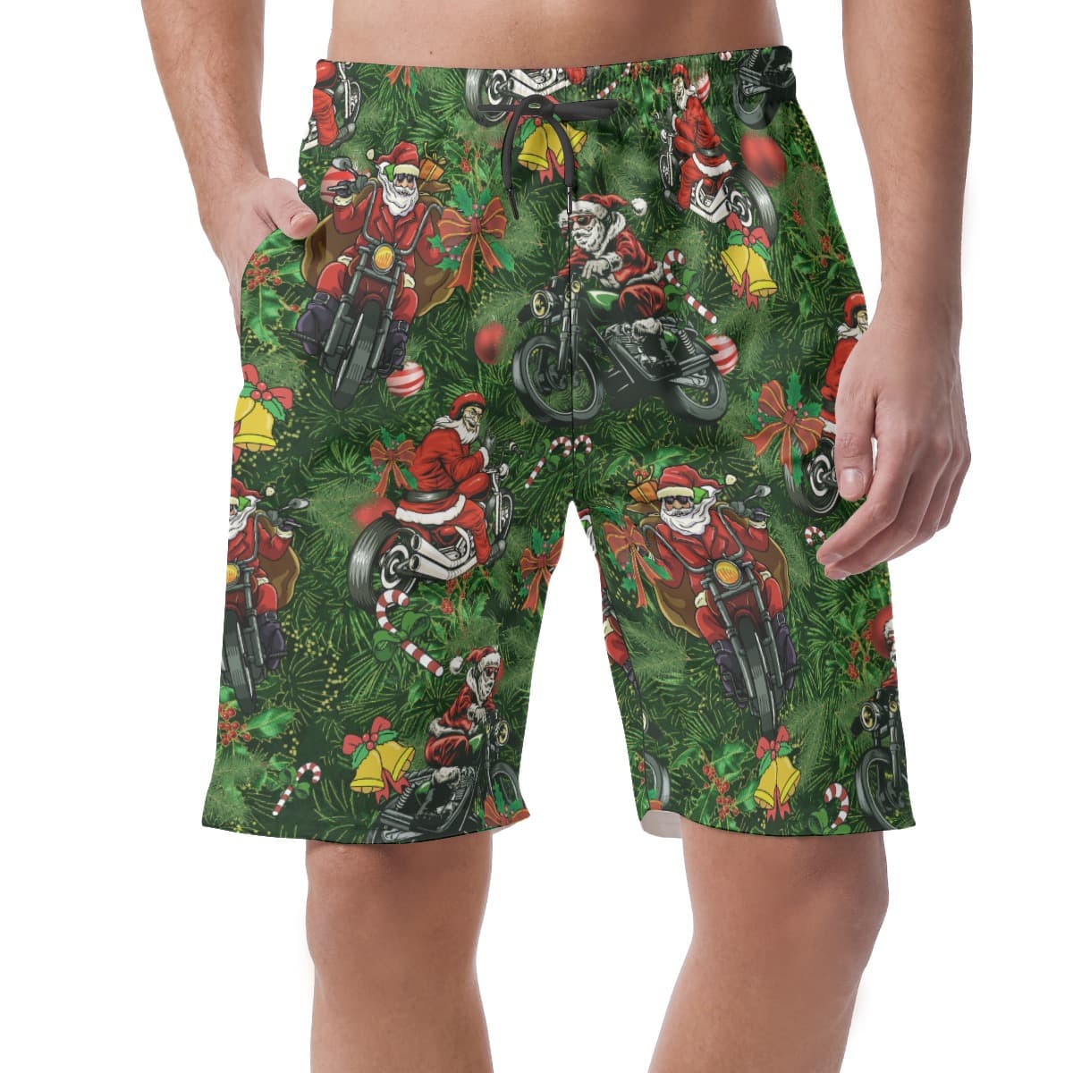 Amazing Racing Santa Hawaiian Beach Shorts For Men (4)