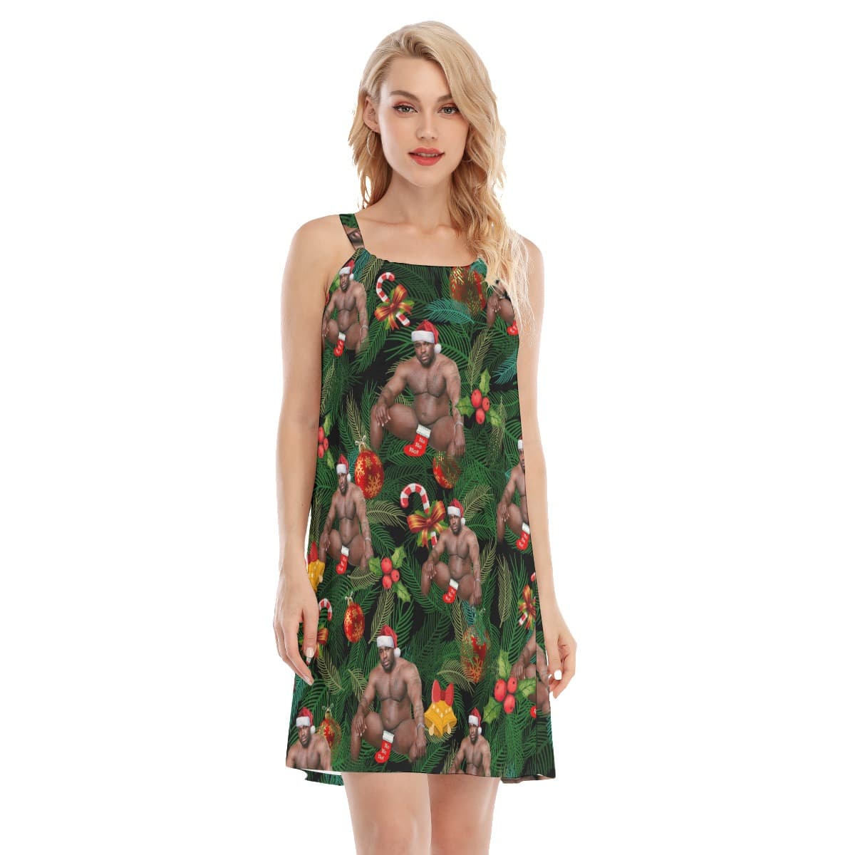 Christmas Barry Wood Aloha Cami Dress For Women (2)