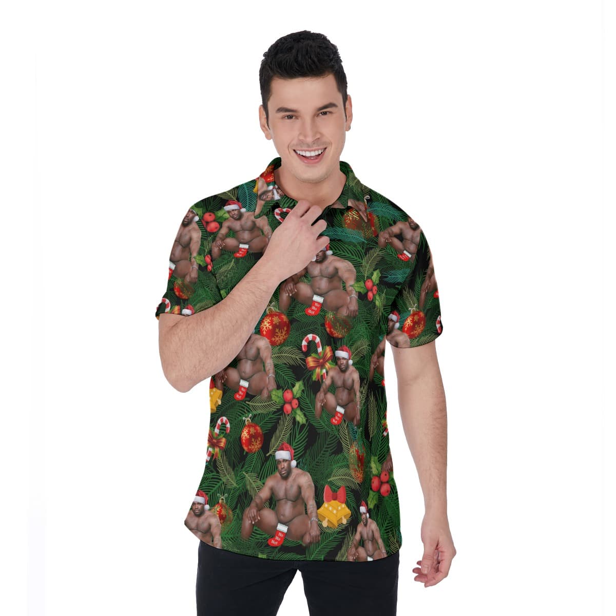 Christmas Barry Wood Aloha Polo Shirt For Men (3)