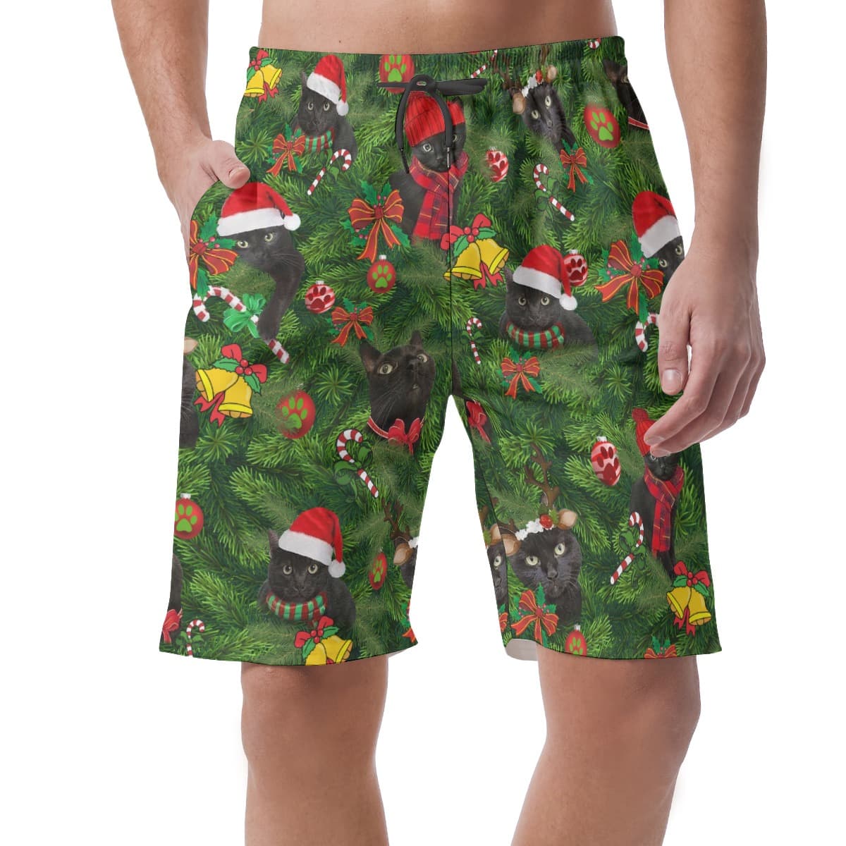 Christmas Cat Hawaiian Board Shorts For Men (4)