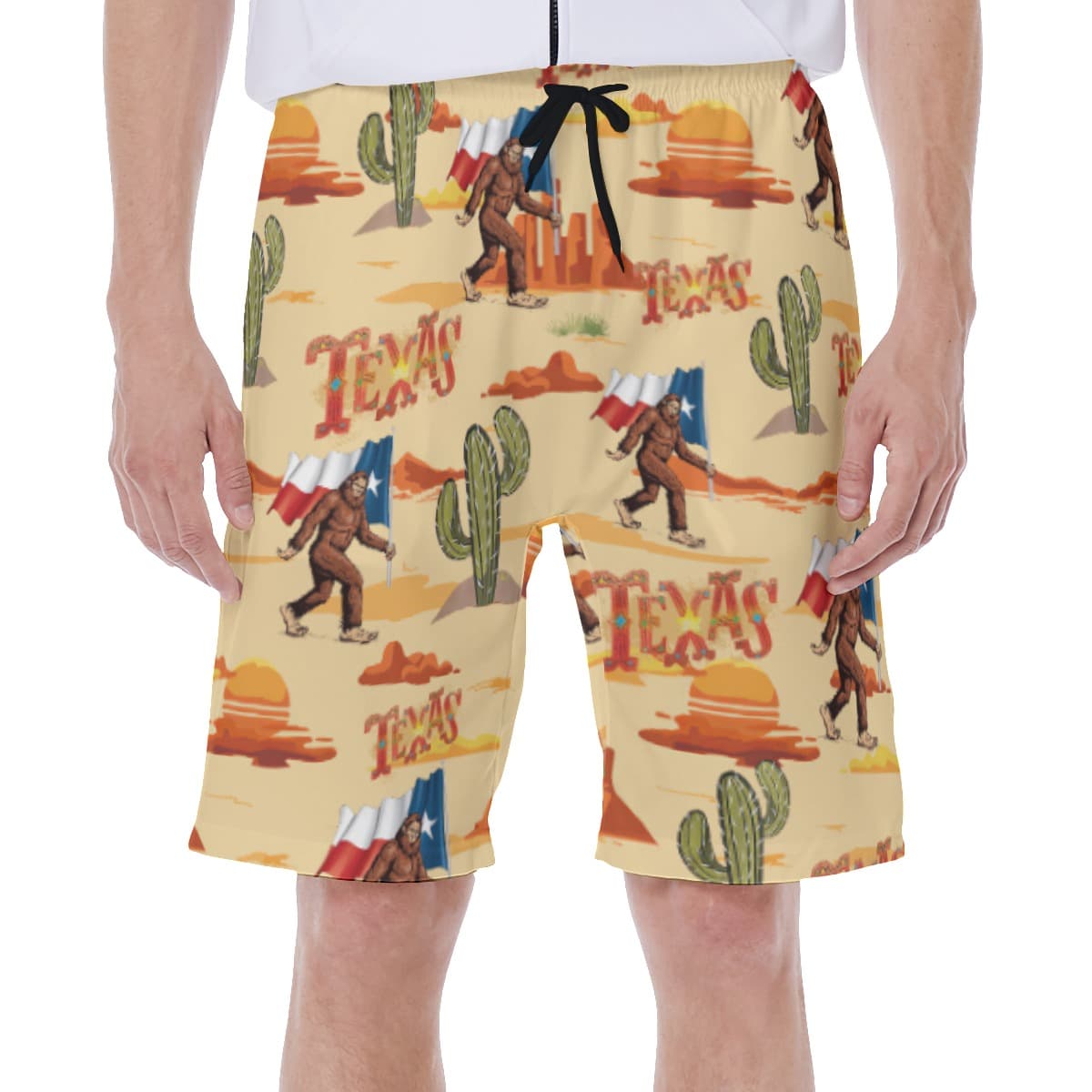 Cool Texas Bigfoot Swim Trunks For Men (1)