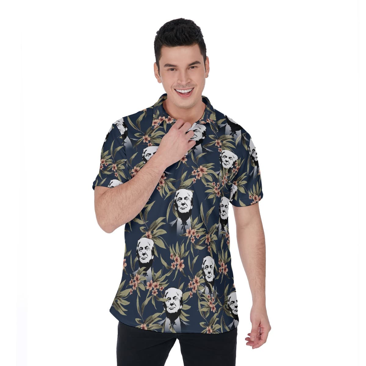 Donald Trump Hawaiian Polo Shirt For Men (1)
