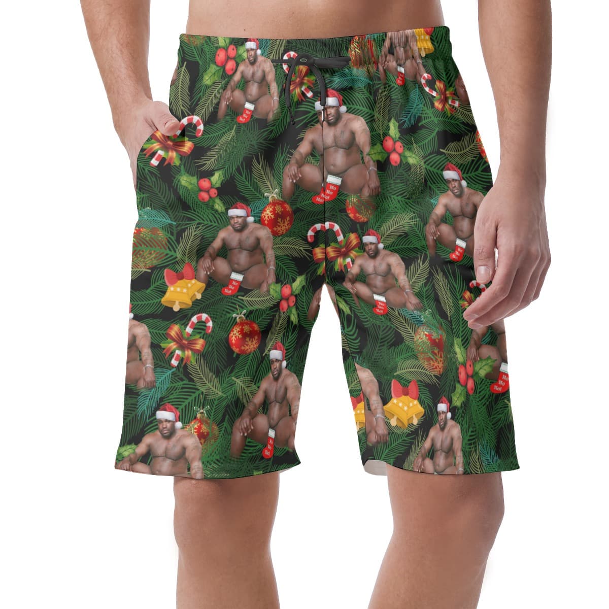 Funny Barry Wood Christmas Hawaiian Beach Shorts For Men (2)