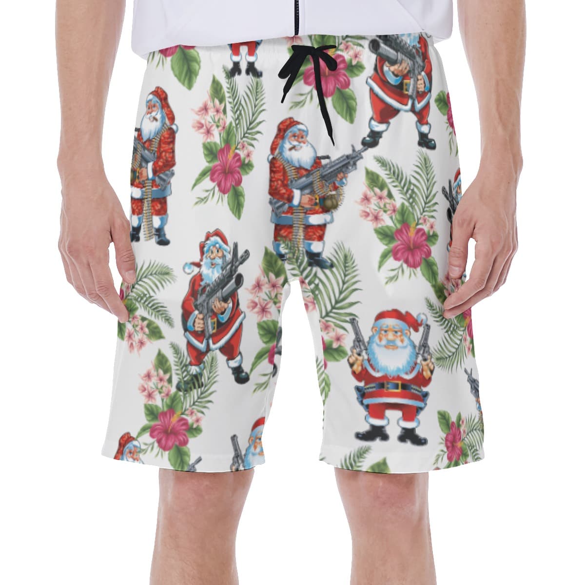 Santa Claus With Machine Gun Swim Trunks For Men (2)