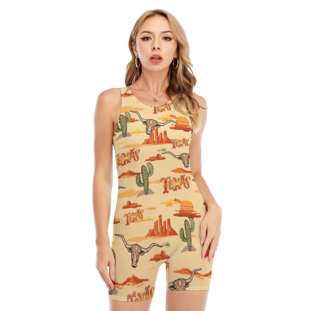 Texas Hawaiian Sleeveless One Piece Swimsuit For Women (1)