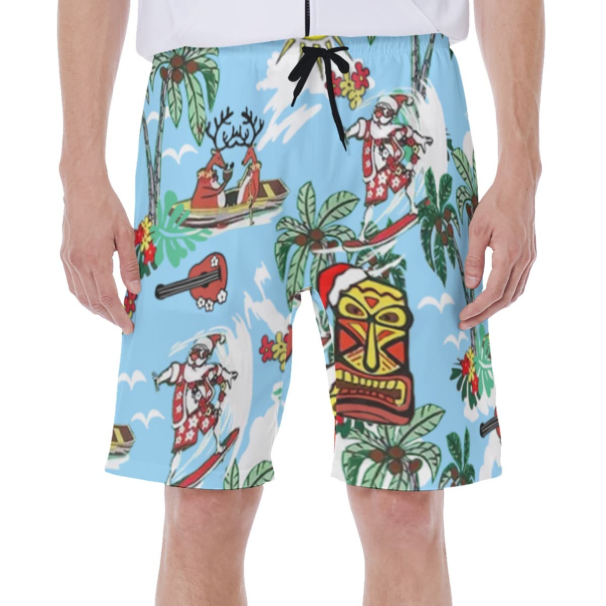 Tiki Christmas Aloha Swim Trunks For Men (2)