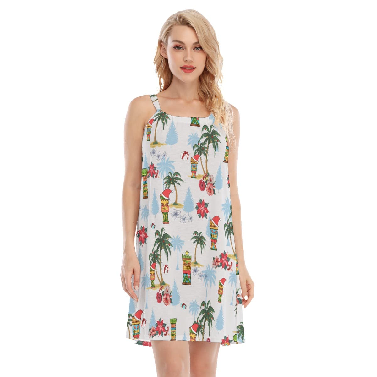 Tiki Christmas Hawaiian Cami Dress For Women (4)