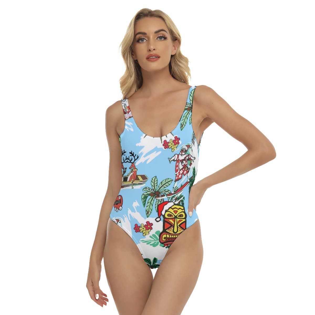 Tropical Christmas Hawaiian Swimsuit For Women (2)