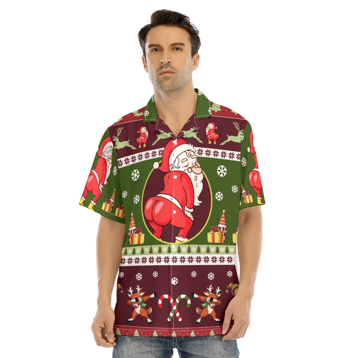 Funny Santa Christmas Hawaiian Shirt For Men (1)