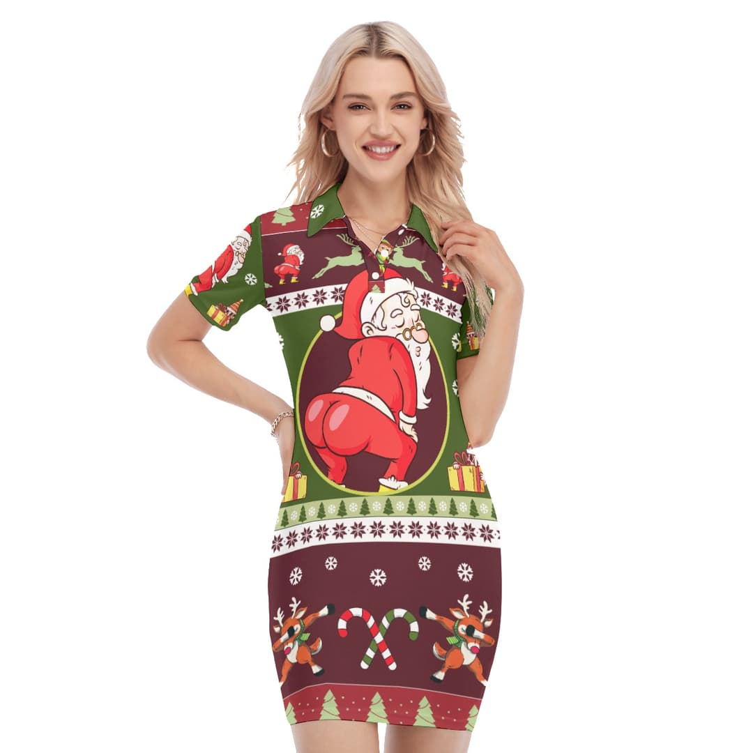 Funny Santa Twerking Christmas Dress Hawaiian