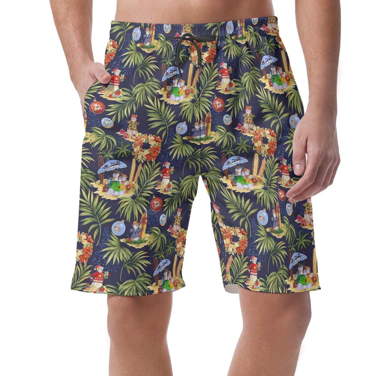 Snowmen On Beach Tropical Hawaiian Shorts For Men (4)