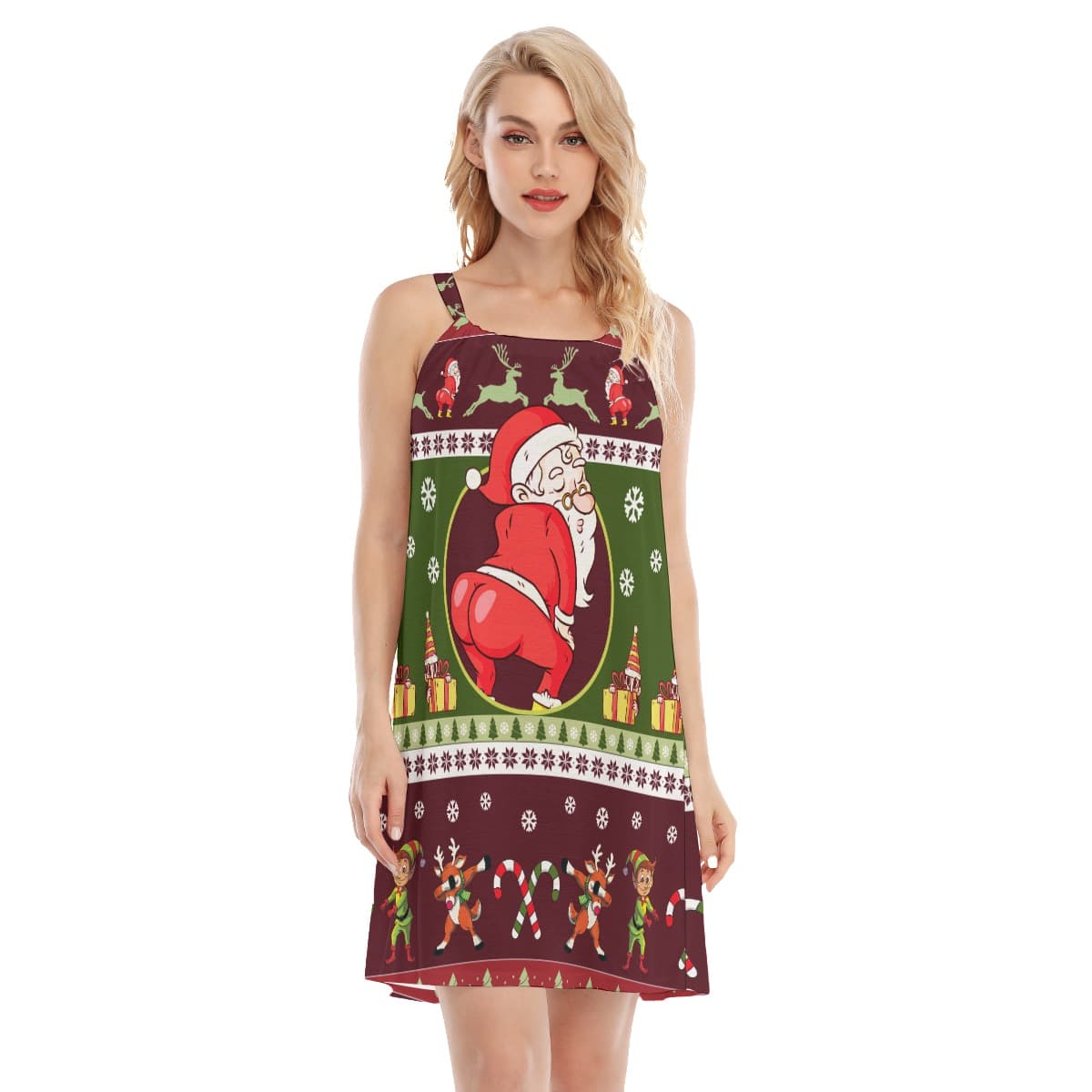 Twerking Santa Funny Hawaiian Christmas Dress (1)