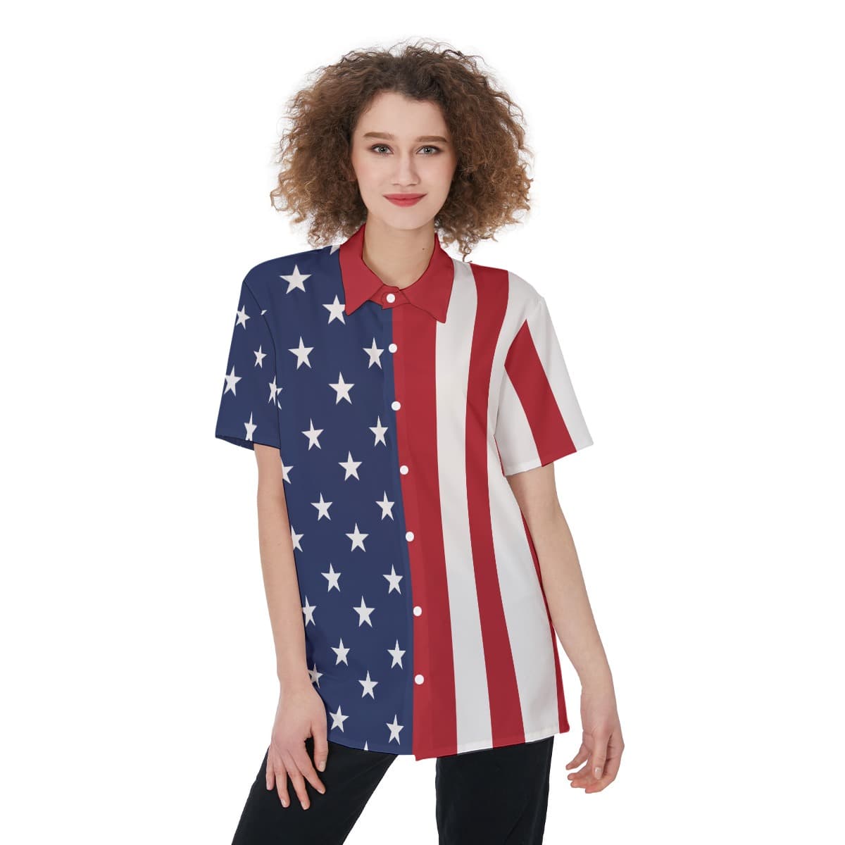 Amazing American Flag Hawaiian Shirt For Women