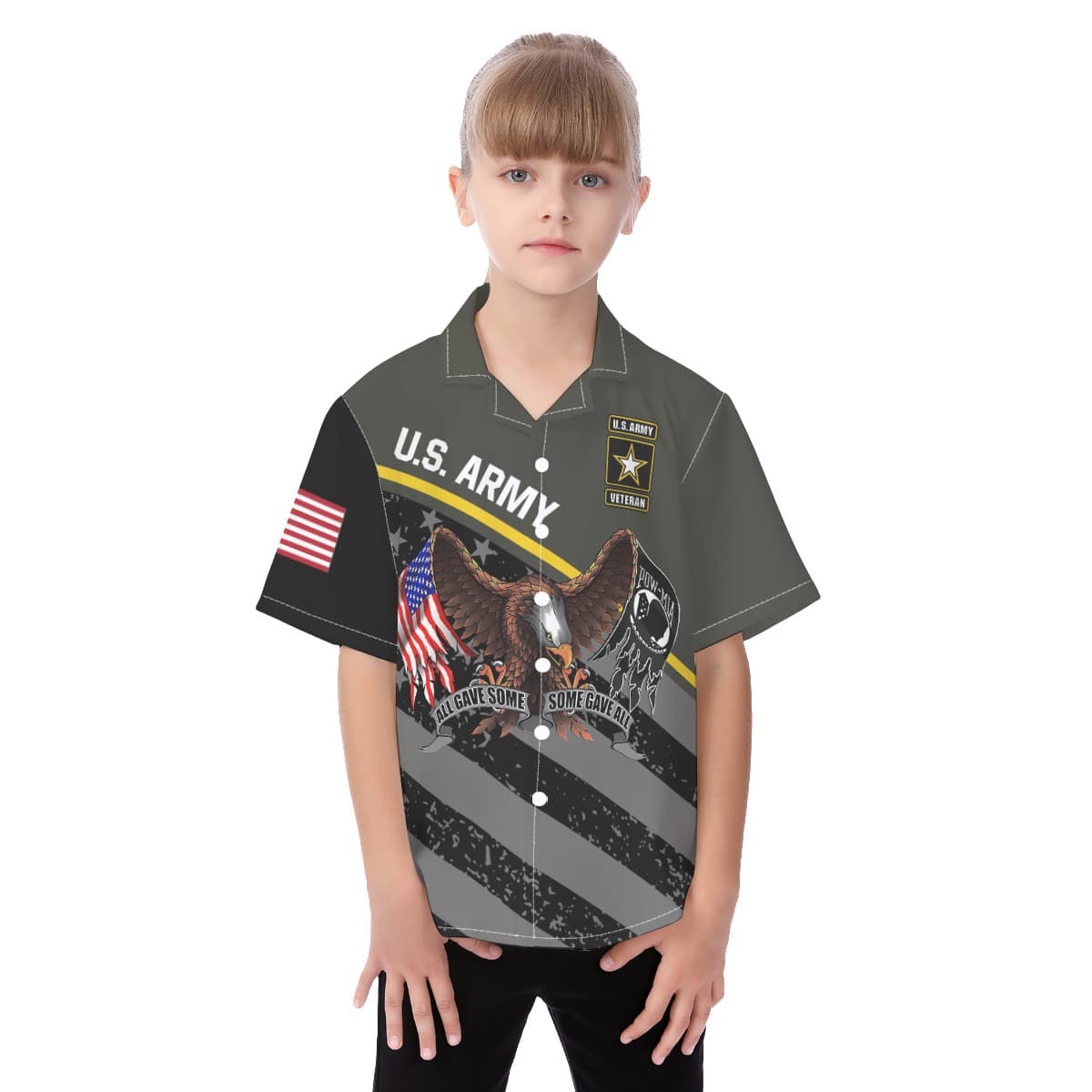 American Eagle Patriotic Hawaiian Shirt For Kids