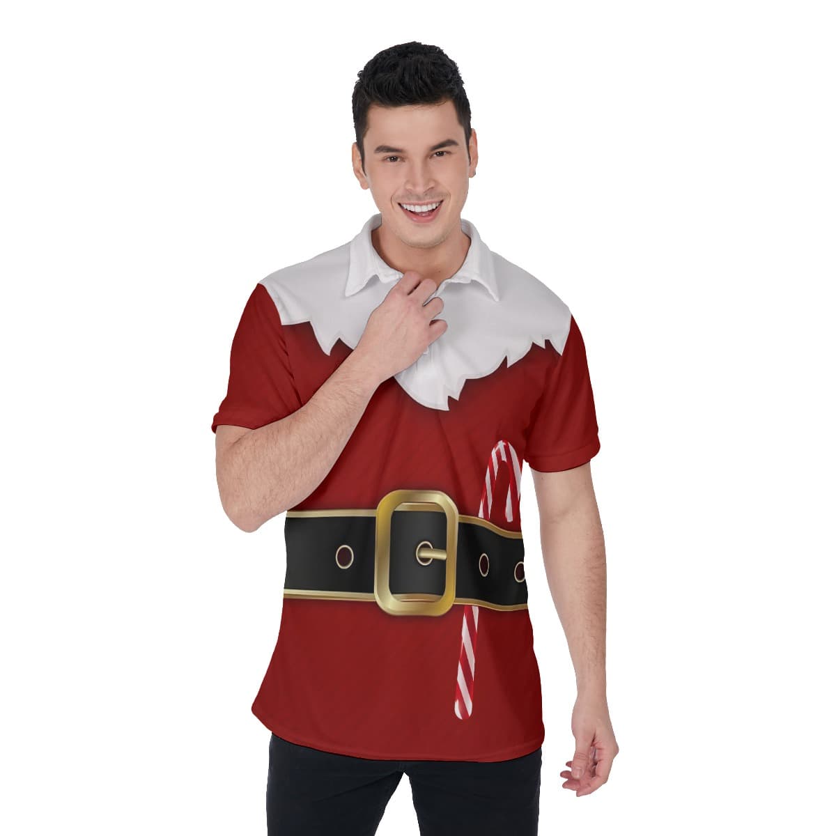 Costume Santa Claus Christmas Hawaiian Polo Shirt