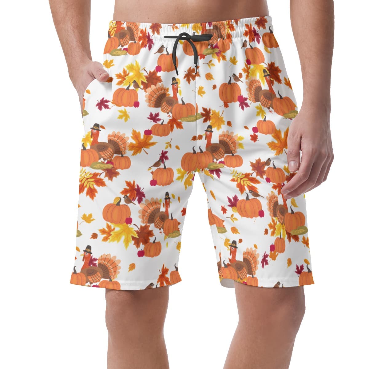 Thanksgiving Tukey Hawaiian Beach Shorts For Men