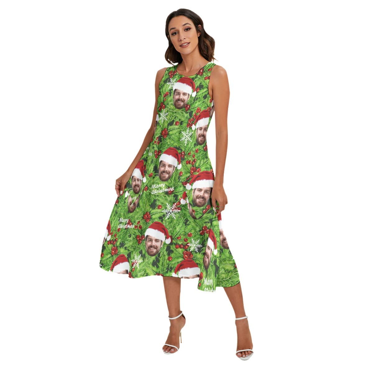 Women’s Christmas Hawaiian Dress With Custom Face (3)