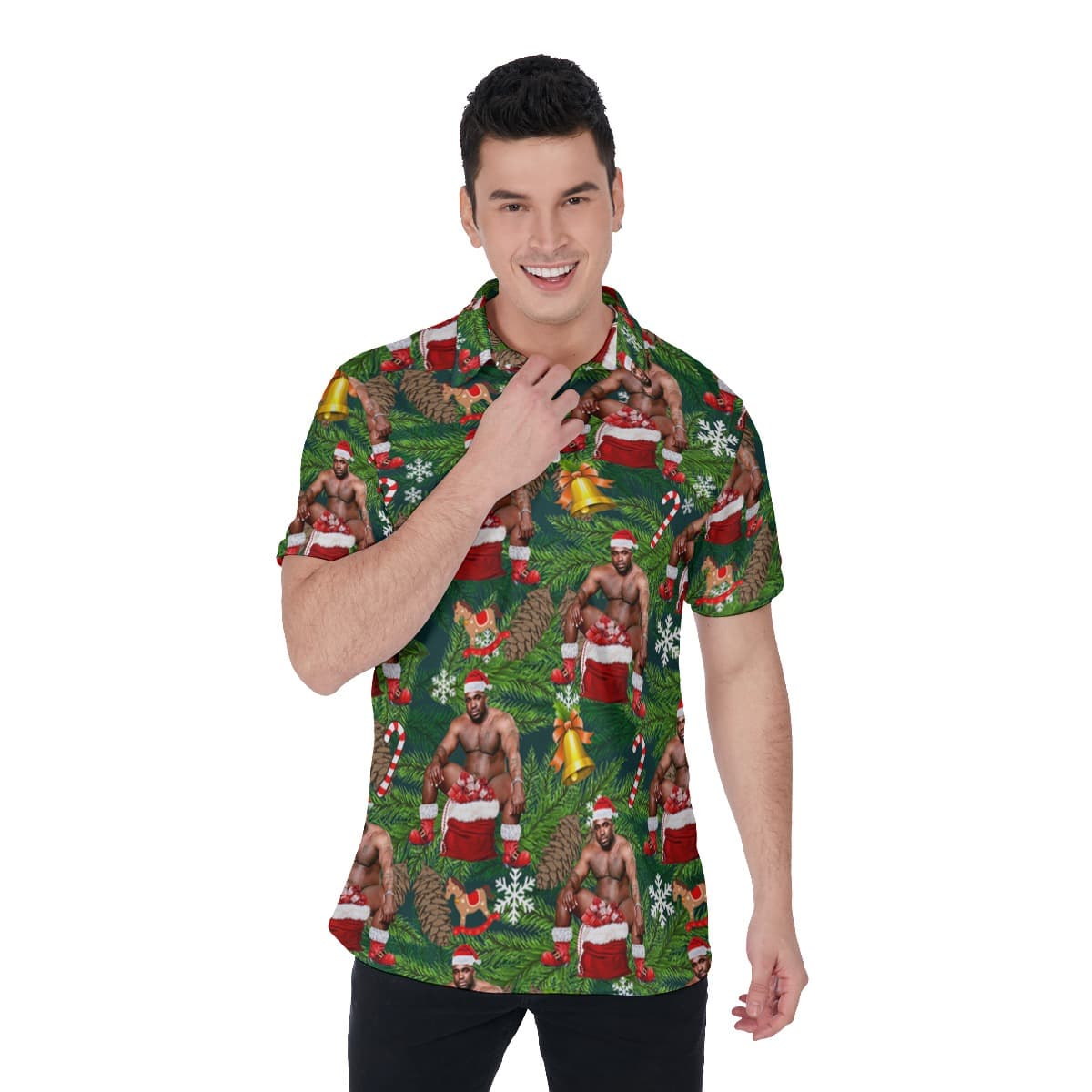 Barry Wood Funny Christmas Hawaiian Shirt Polo For Men (1)
