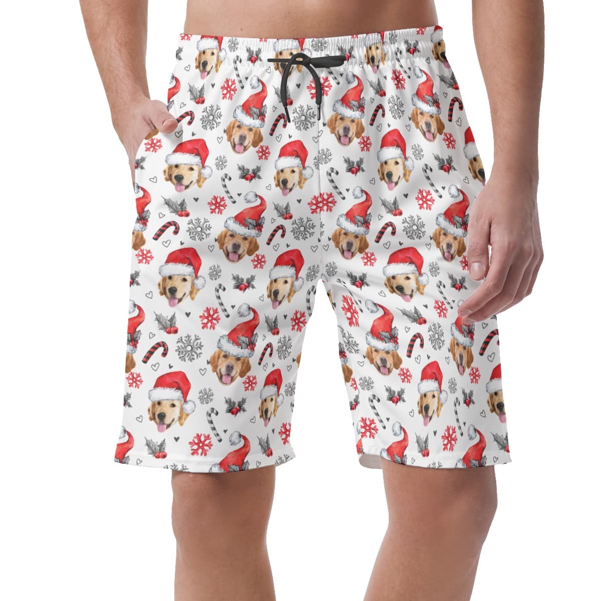 Christmas Hawaiian Beach Shorts Custom Dog’s Face (1)