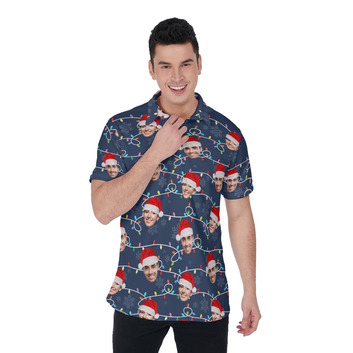 Christmas Hawaiian Shirt With Custom Face For Men (1)