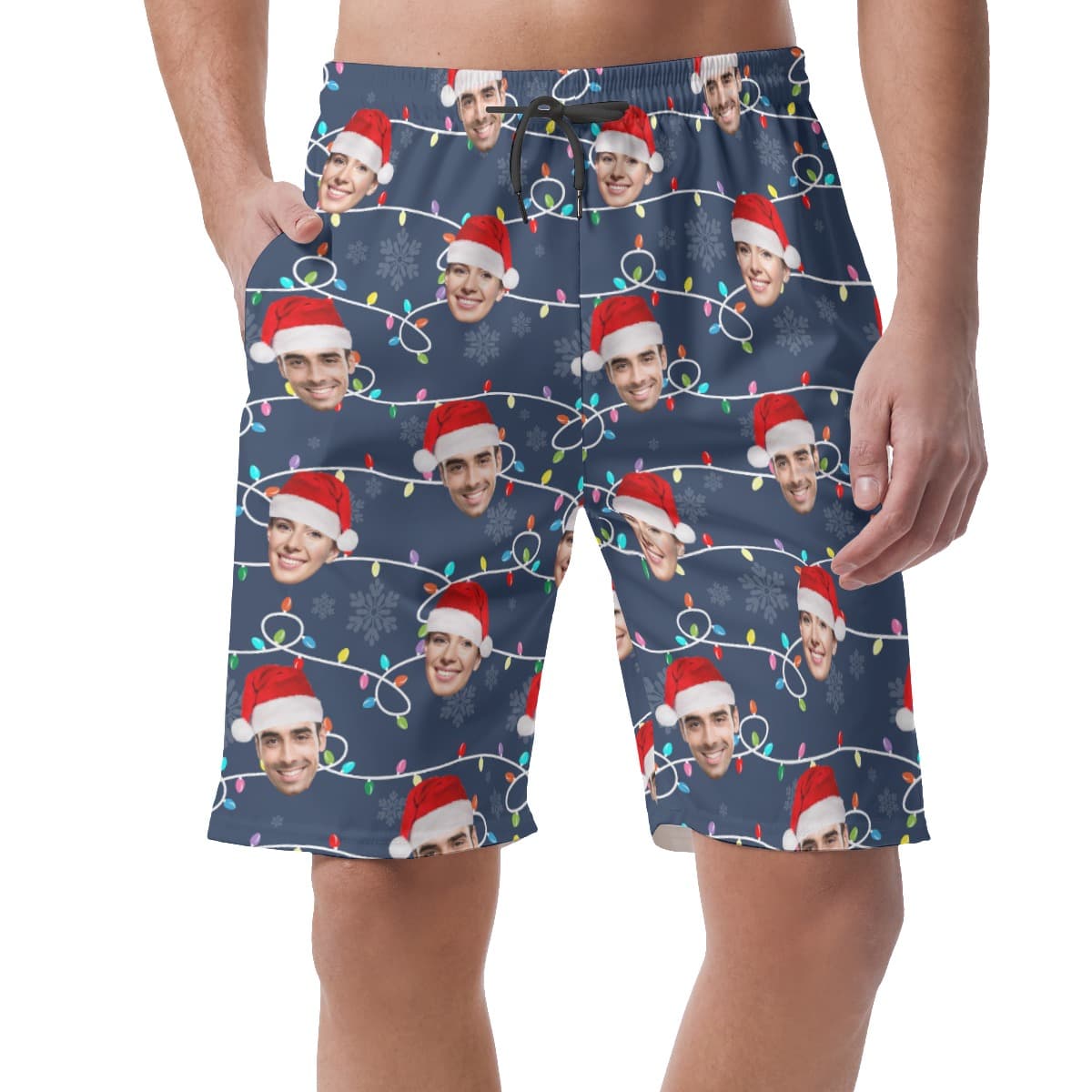 Christmas Hawaiian Shorts With Face For Men (1)