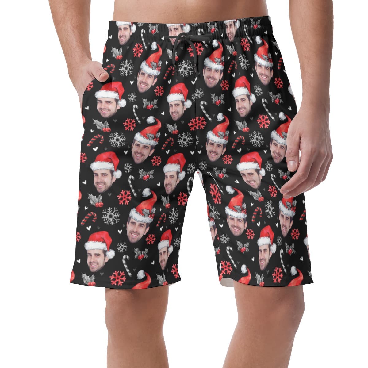 Christmas Men’s Hawaiian Short Custom Face (1)