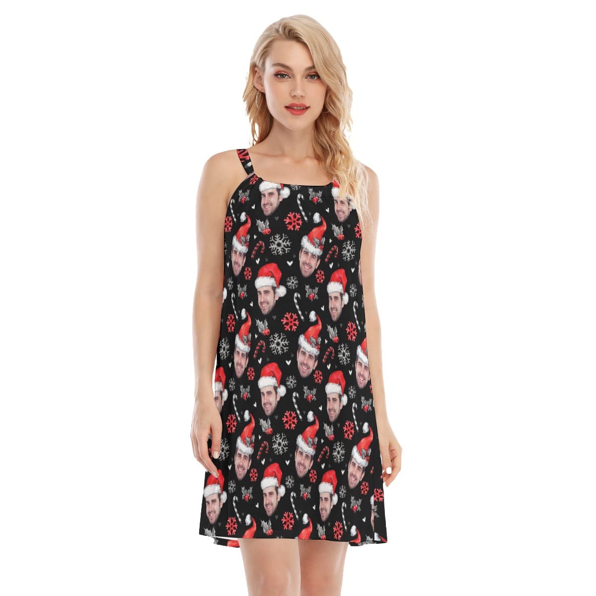 Custom Face Christmas Hawaiian Dress For Women (1)