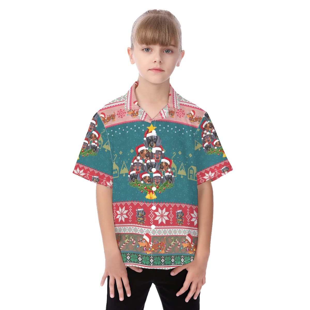 Dachshund Christmas Hawaiian Shirt For Kids (1)