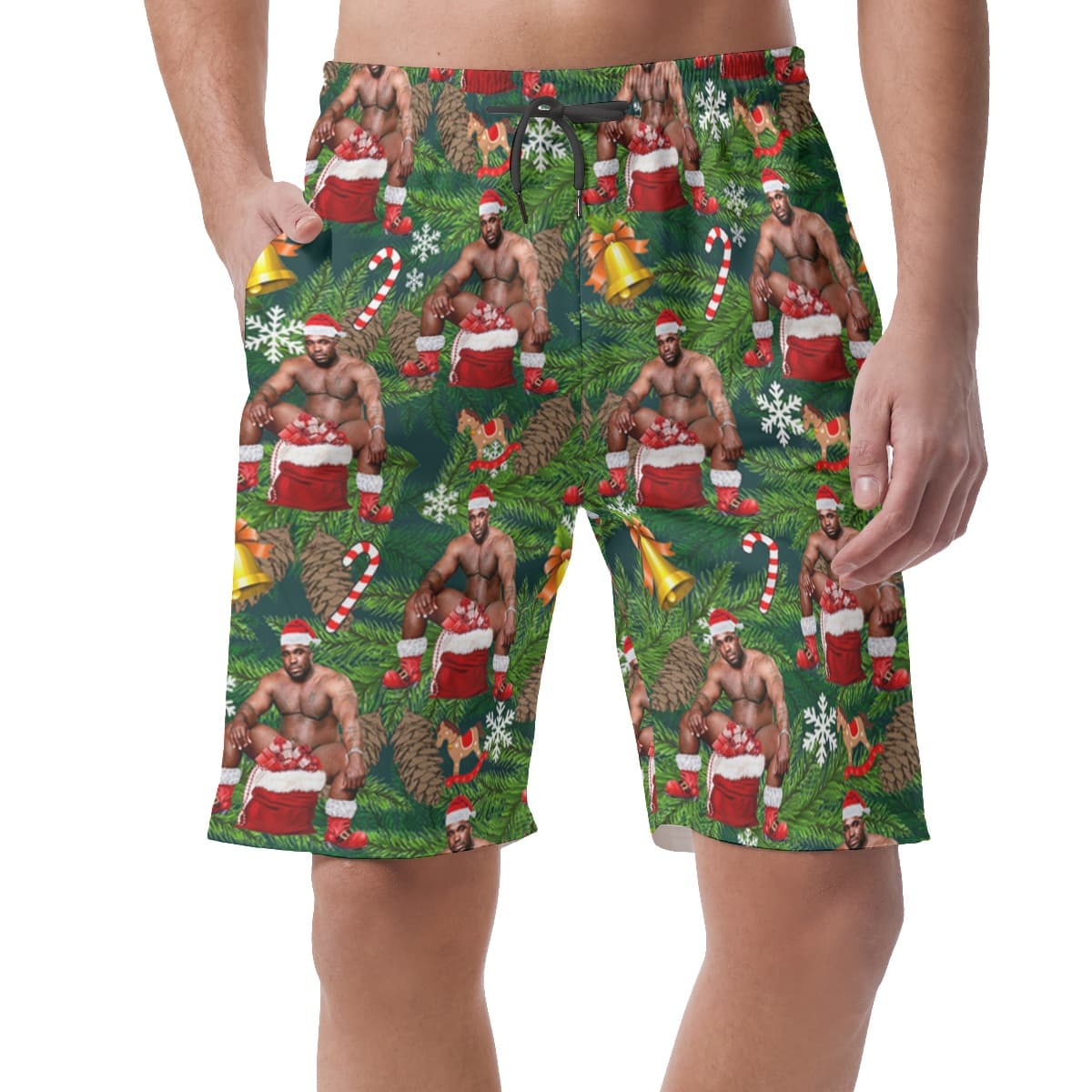 Funny Santa Barry Wood Christmas Hawaiian Shorts (1)