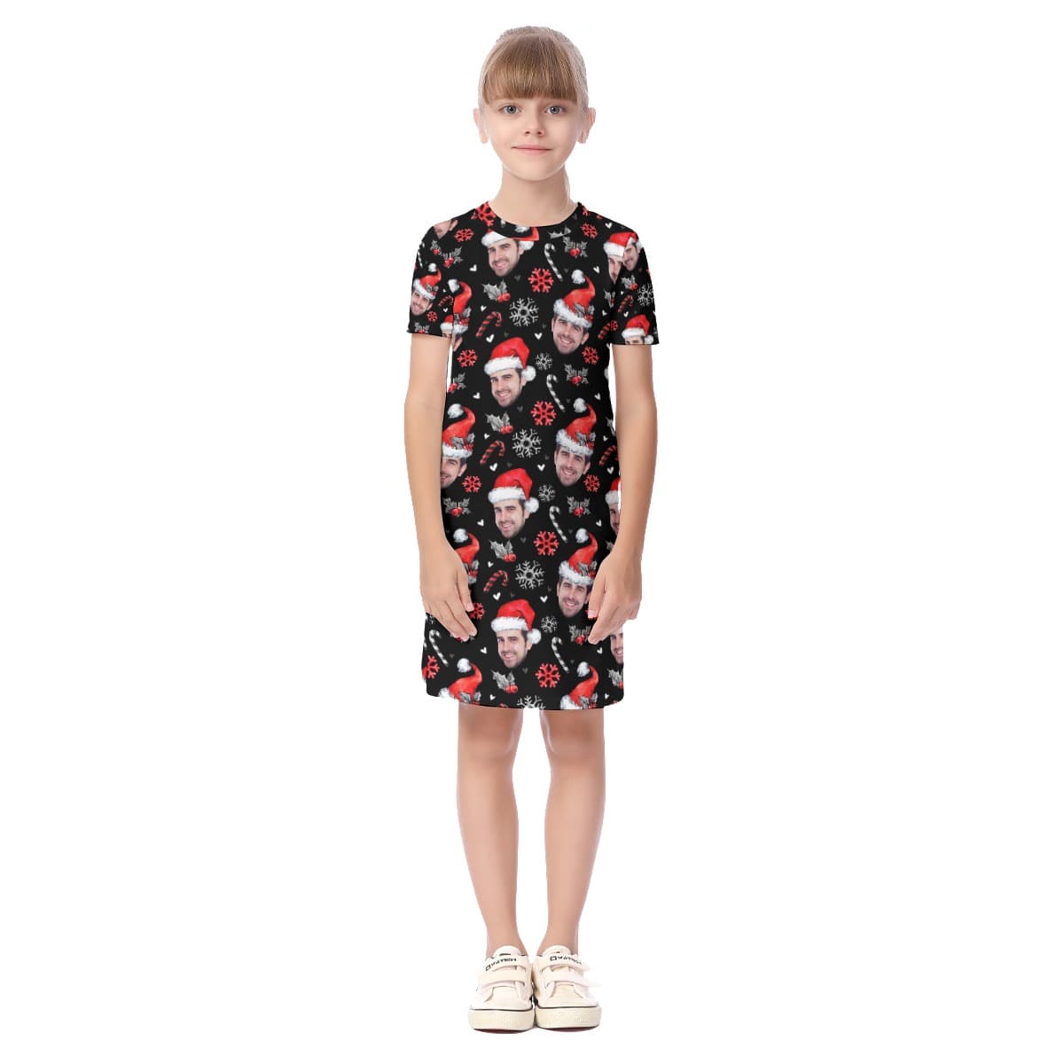 Girls’ Christmas Dress With Custom Face (1)