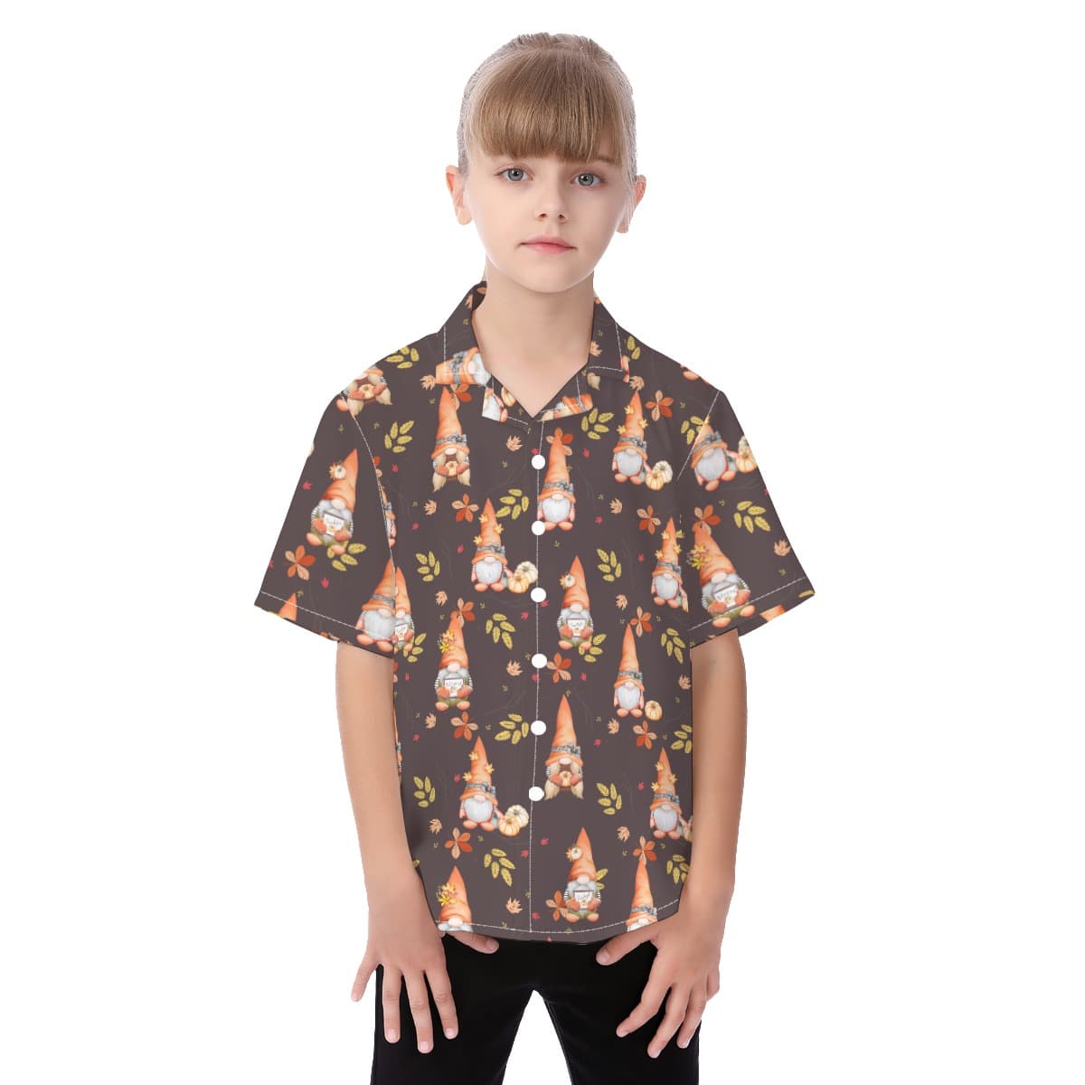 Gnomies Happy Thanksgiving Kid’s Hawaiian Shirt (1)
